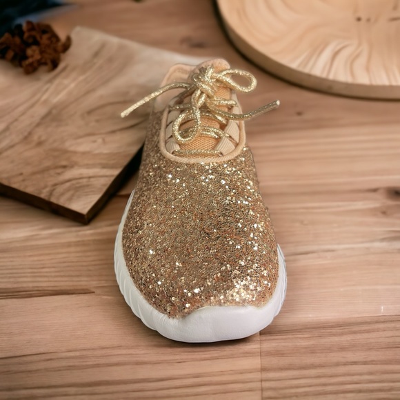 Women’s Rose gold glitter sneakers - Picture 2 of 4